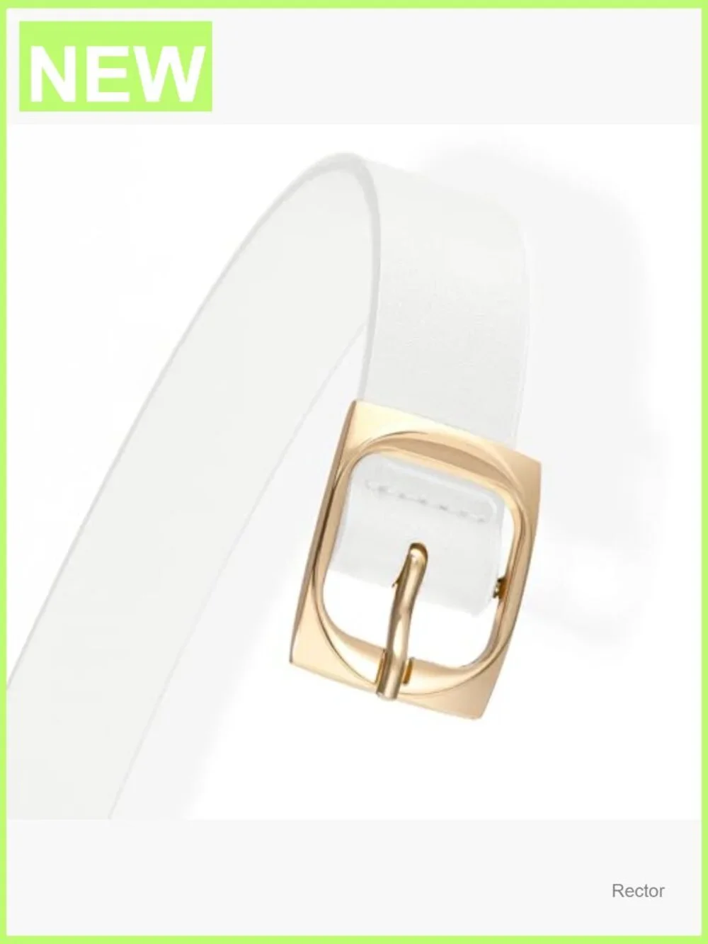 Women's Leather Belt with Gold Buckle, 1.1